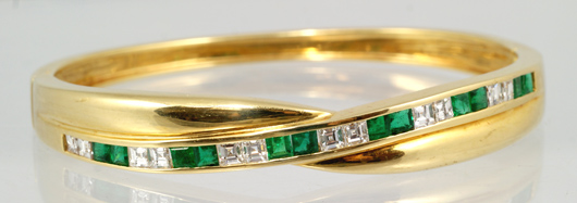 Gold, emerald and diamond bracelet. Image courtesy of William H. Bunch.